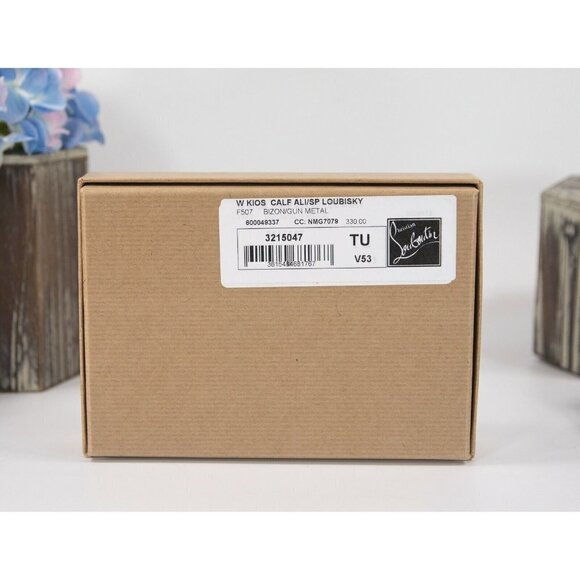 Christian Louboutin Kios Iridescent Studded Pink Leather Card Case Wallet NWT - Picture 10 of 10